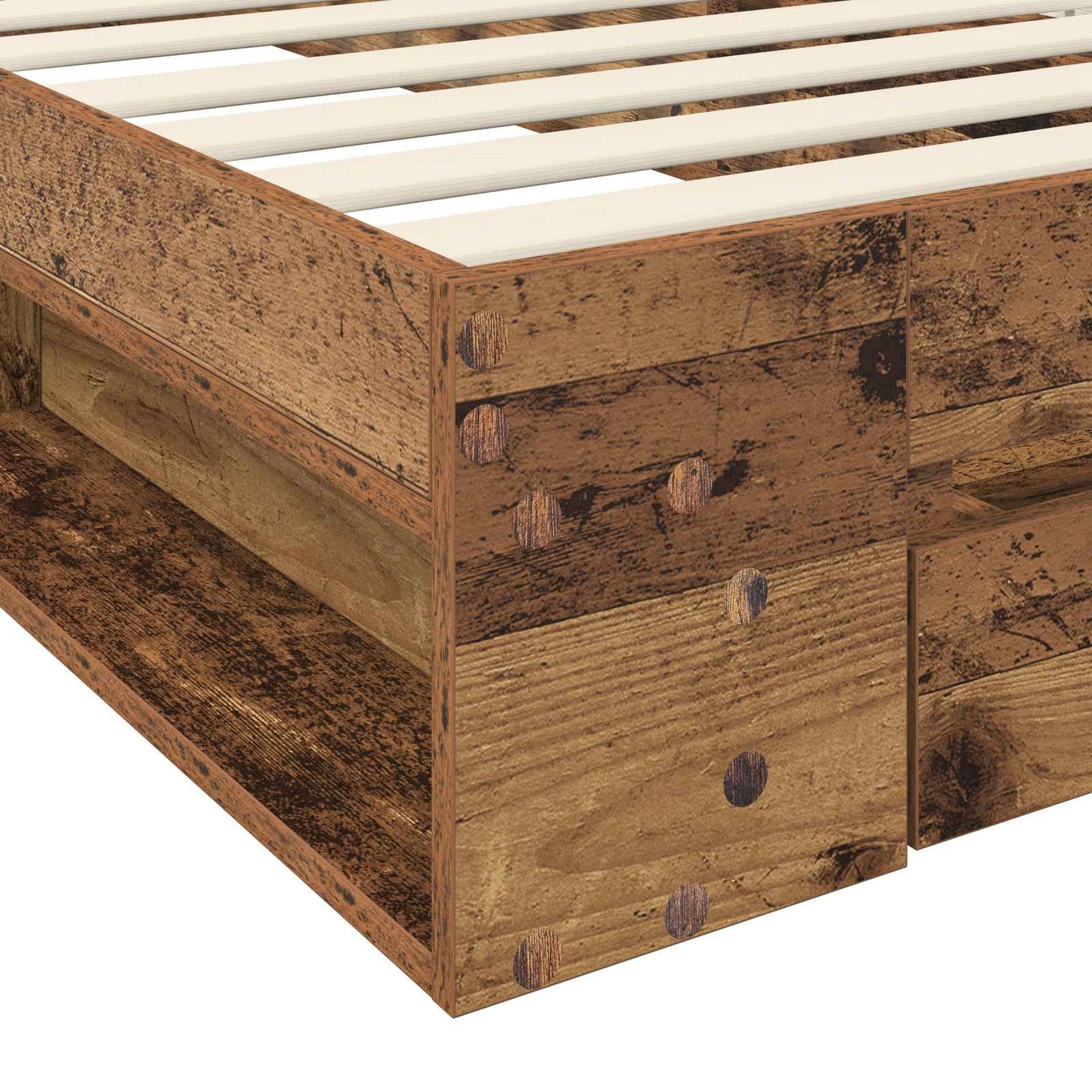 Telaio del letto con storage Legno antico 80 x 200 cm | homemem39