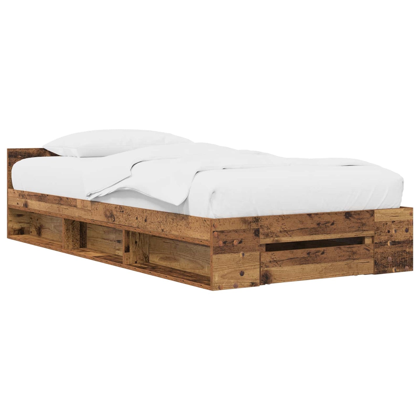 Telaio del letto con storage Legno antico 80 x 200 cm | homemem39