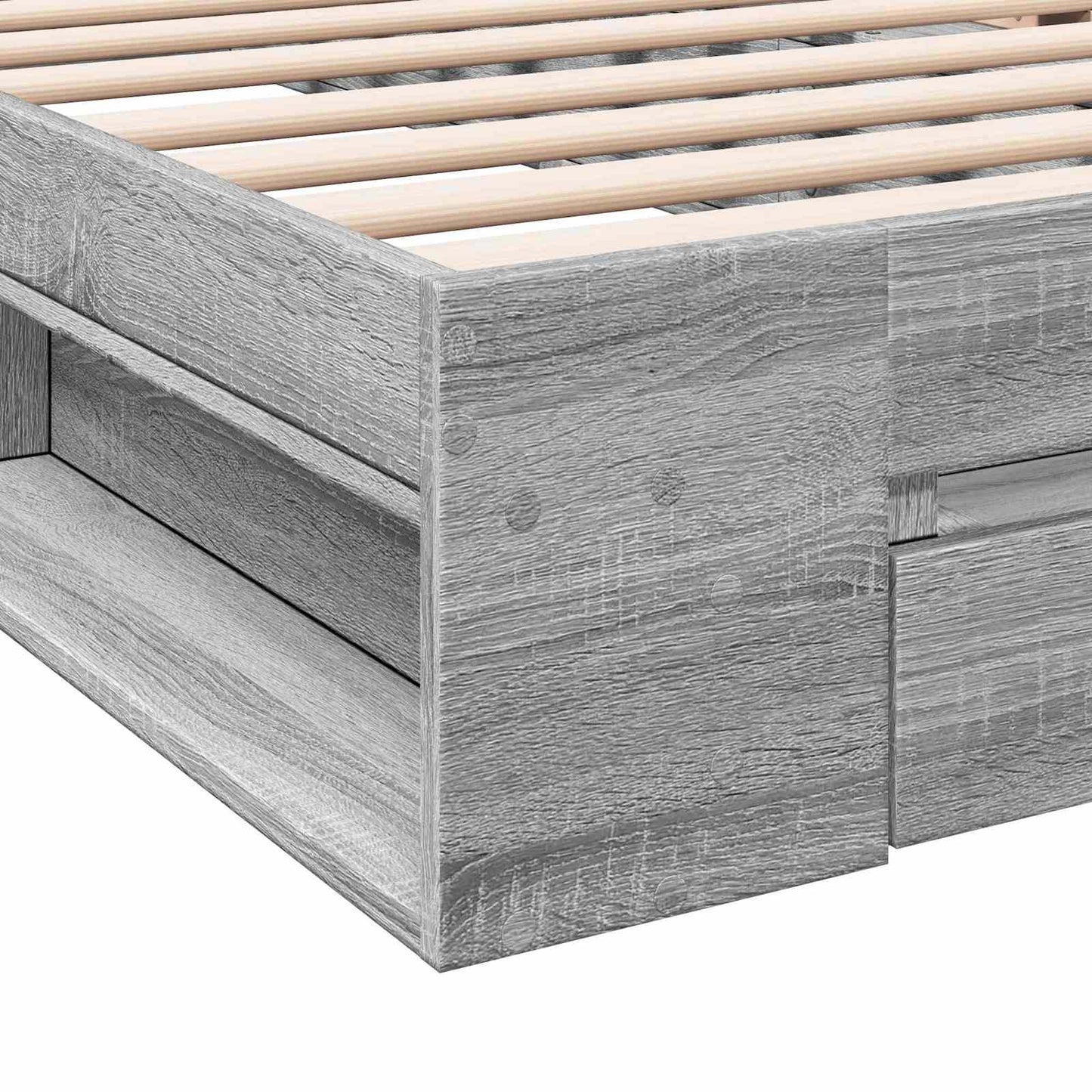 Telaio del letto con storage Sonoma grigio 80 x 200 cm | homemem39