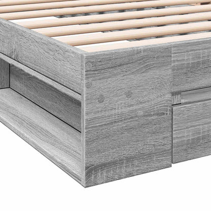 Telaio del letto con storage Sonoma grigio 80 x 200 cm | homemem39