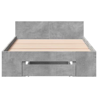 Telaio del letto con storage Grigio Cemento 80 x 200 cm | homemem39