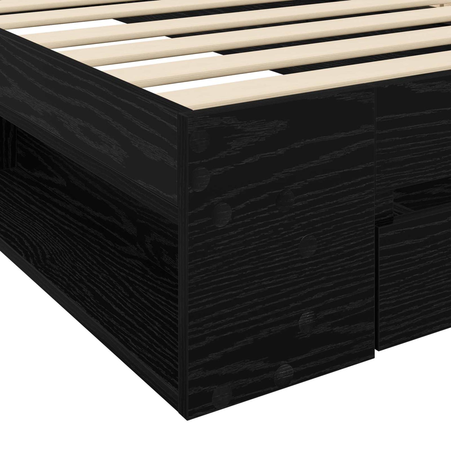 Telaio del letto con storage Rovere Nero 80 x 200 cm | homemem39