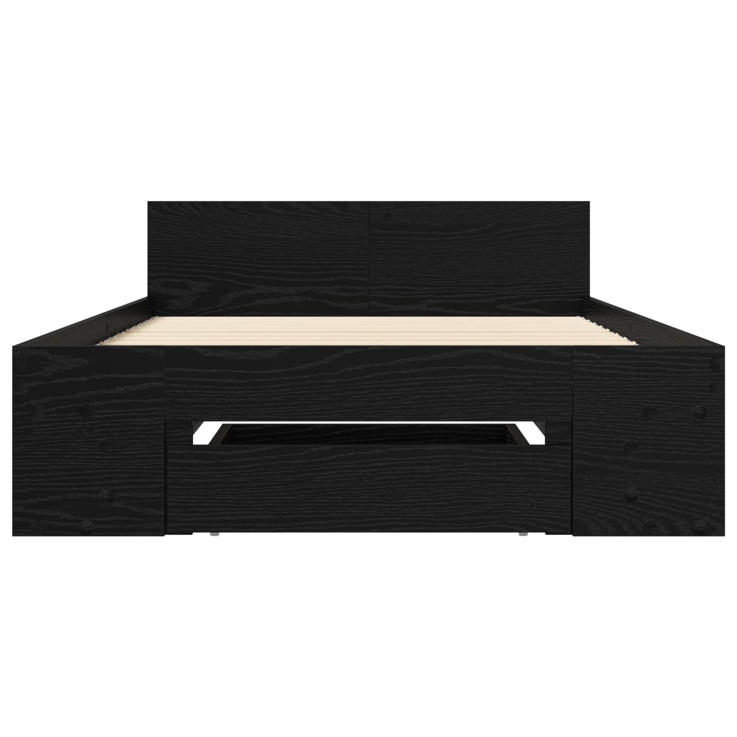 Telaio del letto con storage Rovere Nero 80 x 200 cm | homemem39