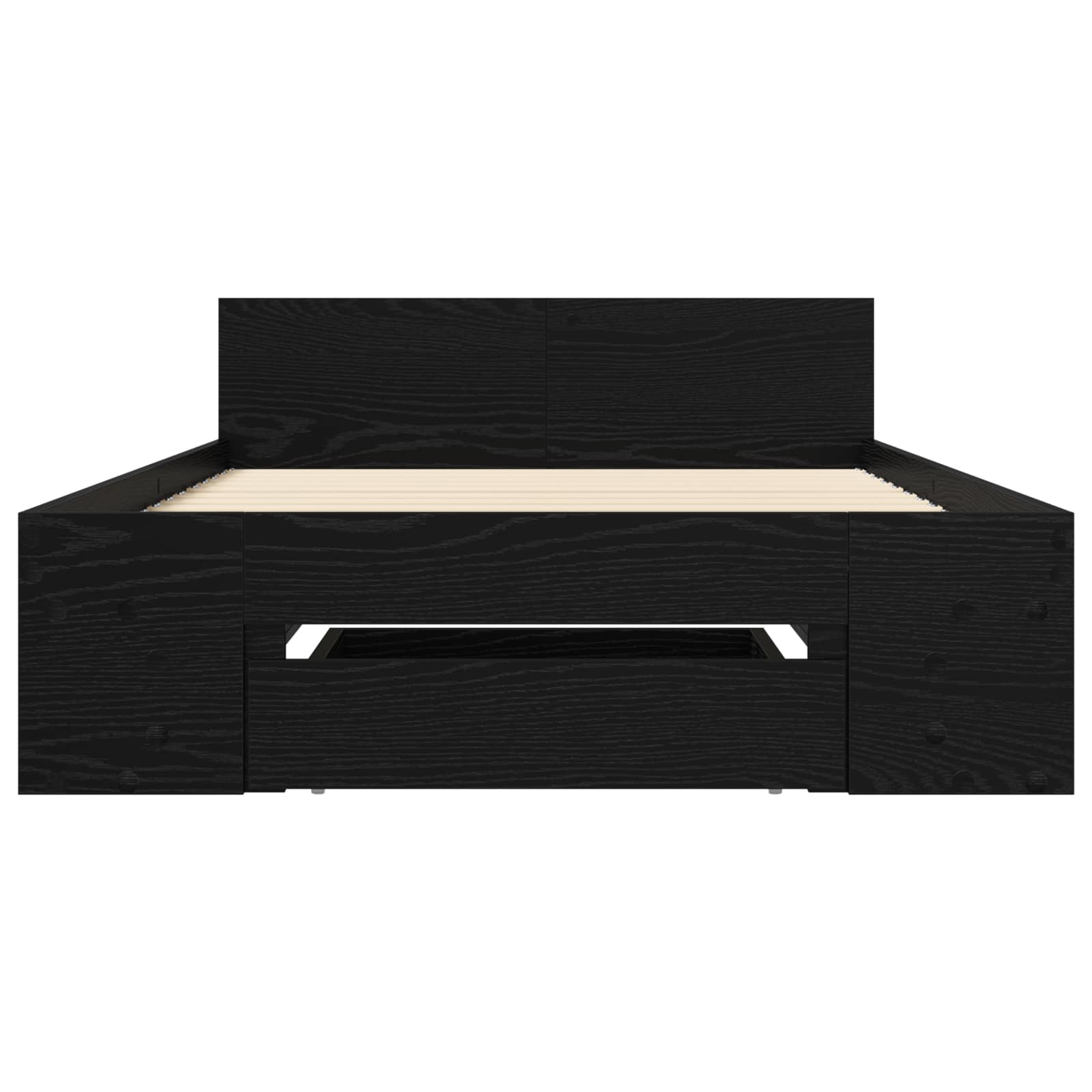 Telaio del letto con storage Rovere Nero 80 x 200 cm | homemem39