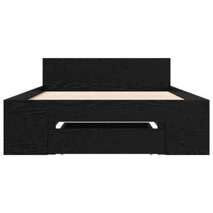 Telaio del letto con storage Rovere Nero 80 x 200 cm | homemem39