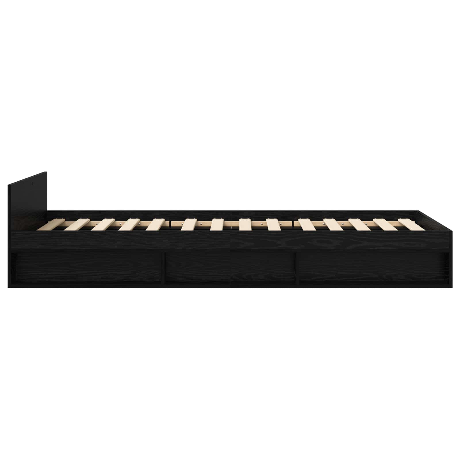 Telaio del letto con storage Rovere Nero 80 x 200 cm | homemem39