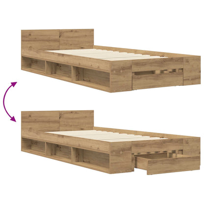 Telaio del letto con storage Rovere Artigianale 80 x 200 cm | homemem39