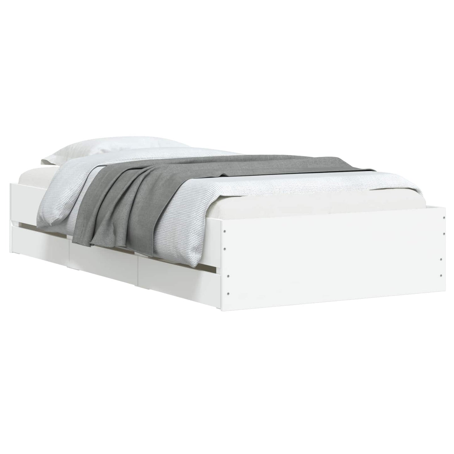 Telaio del letto con storage con cassetto Bianco 80 x 200 cm | homemem39
