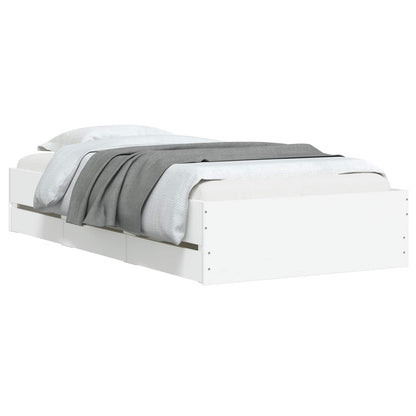 Telaio del letto con storage con cassetto Bianco 80 x 200 cm | homemem39