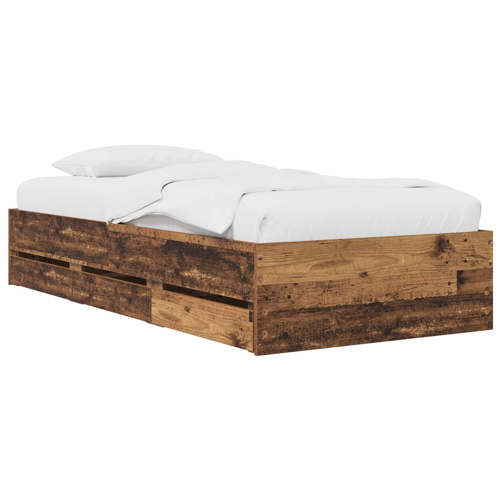 Telaio del letto con storage Legno antico 80 x 200 cm | homemem39