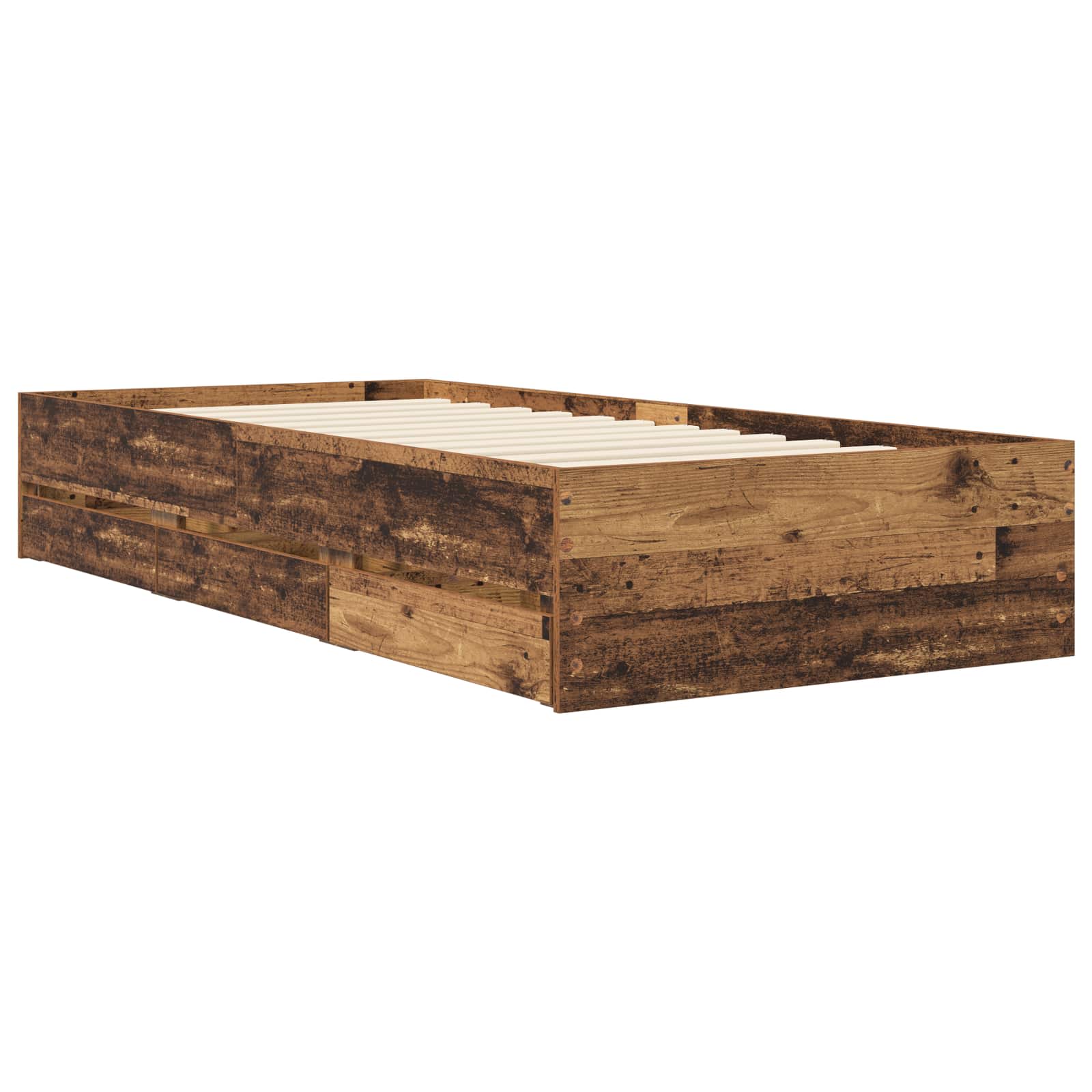 Telaio del letto con storage Legno antico 80 x 200 cm | homemem39