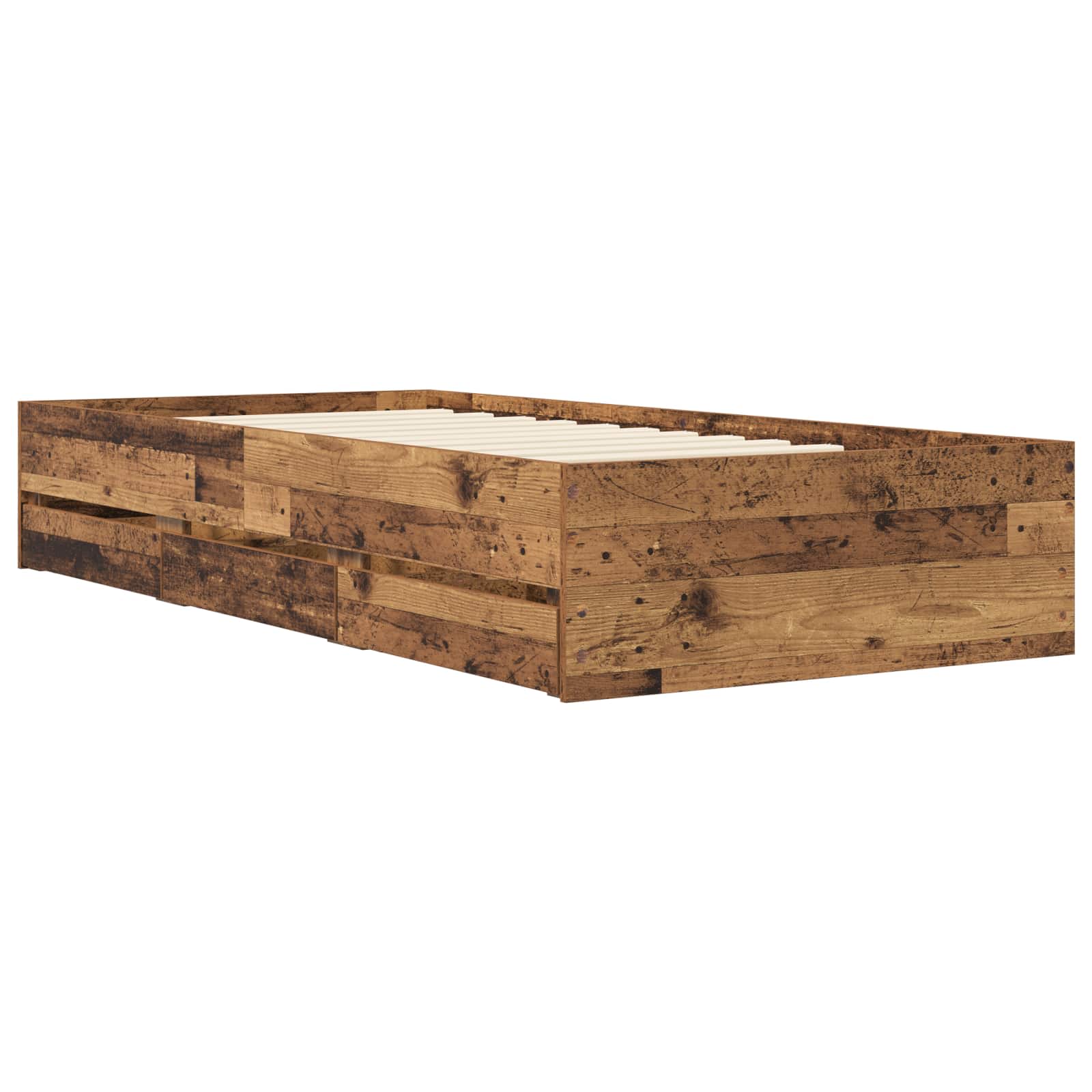 Telaio del letto con storage Legno antico 80 x 200 cm | homemem39