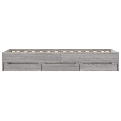 Telaio del letto con storage Grigio Cemento 80 x 200 cm | homemem39