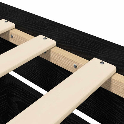 Telaio del letto con storage Rovere Nero 80 x 200 cm | homemem39