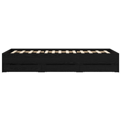 Telaio del letto con storage Rovere Nero 80 x 200 cm | homemem39