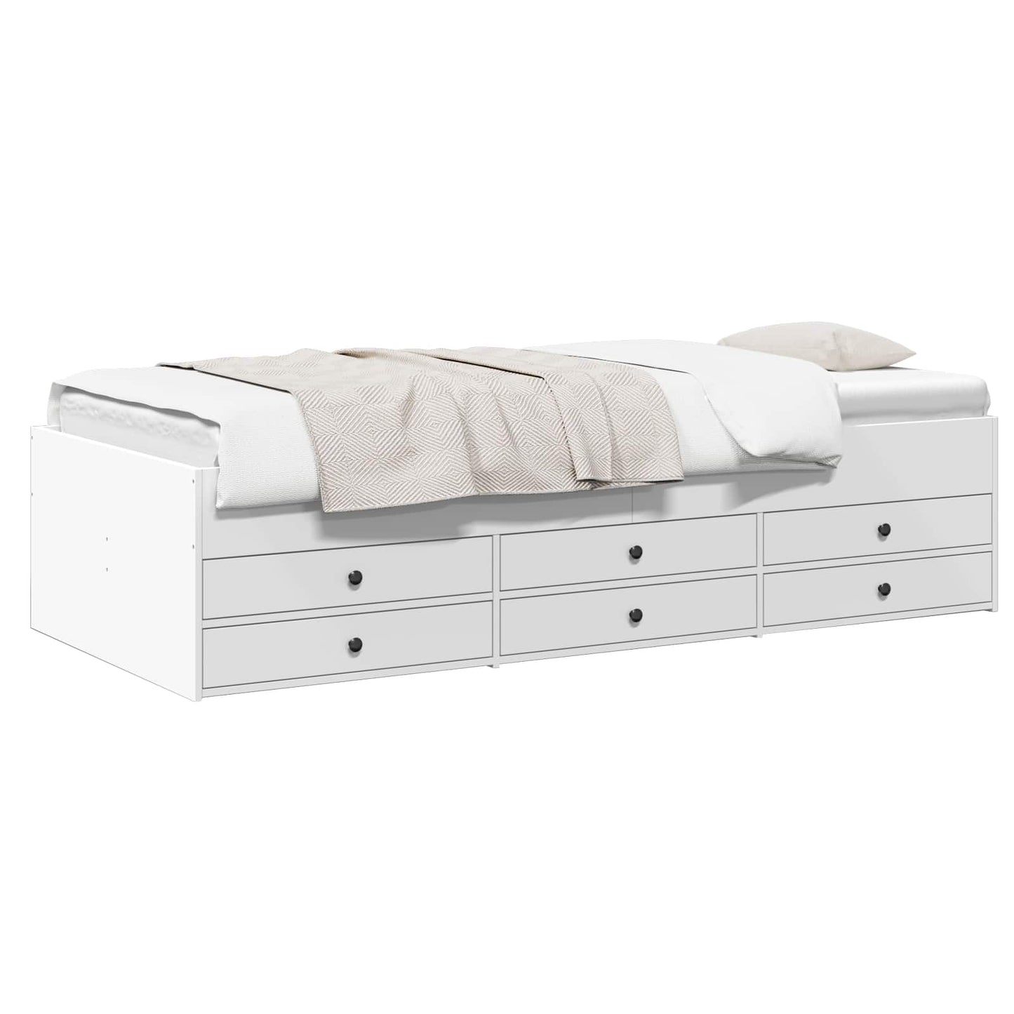 Telaio del letto con storage con cassetto Bianco 80 x 200 cm | homemem39