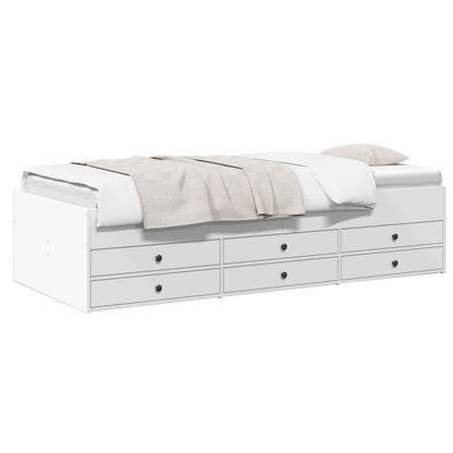 Telaio del letto con storage con cassetto Bianco 80 x 200 cm | homemem39
