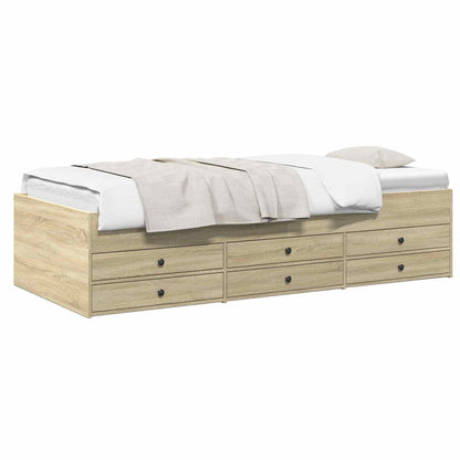 Telaio del letto con storage Rovere Sonoma 80 x 200 cm