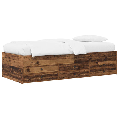 Telaio del letto con storage Legno antico 80 x 200 cm | homemem39