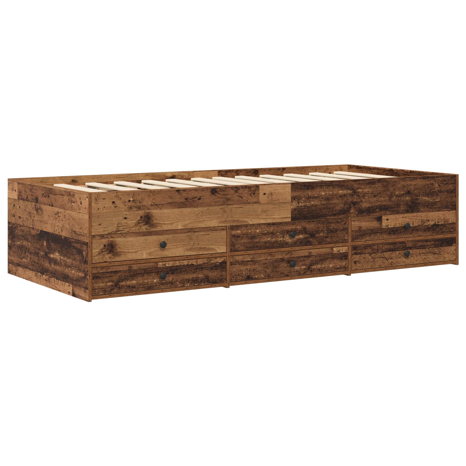 Telaio del letto con storage Legno antico 80 x 200 cm | homemem39