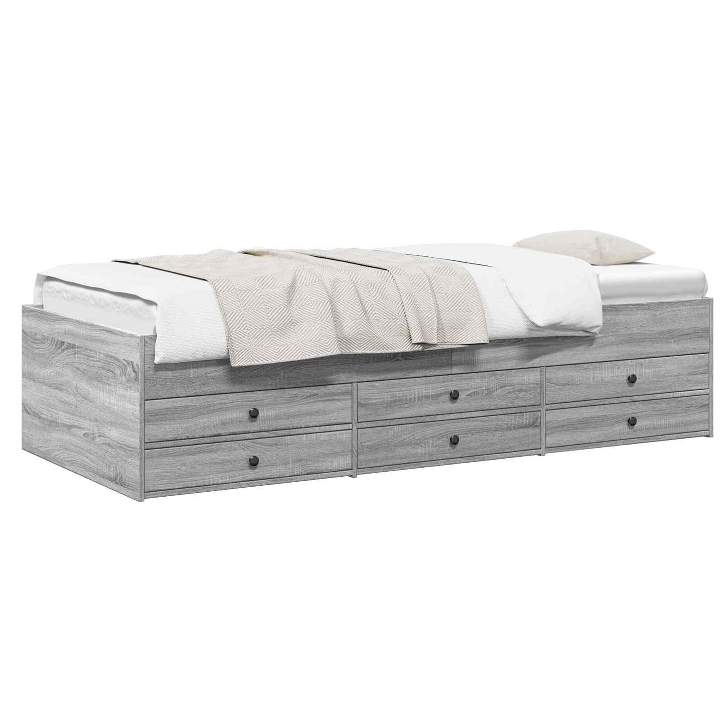 Telaio del letto con storage Sonoma grigio 80 x 200 cm | homemem39