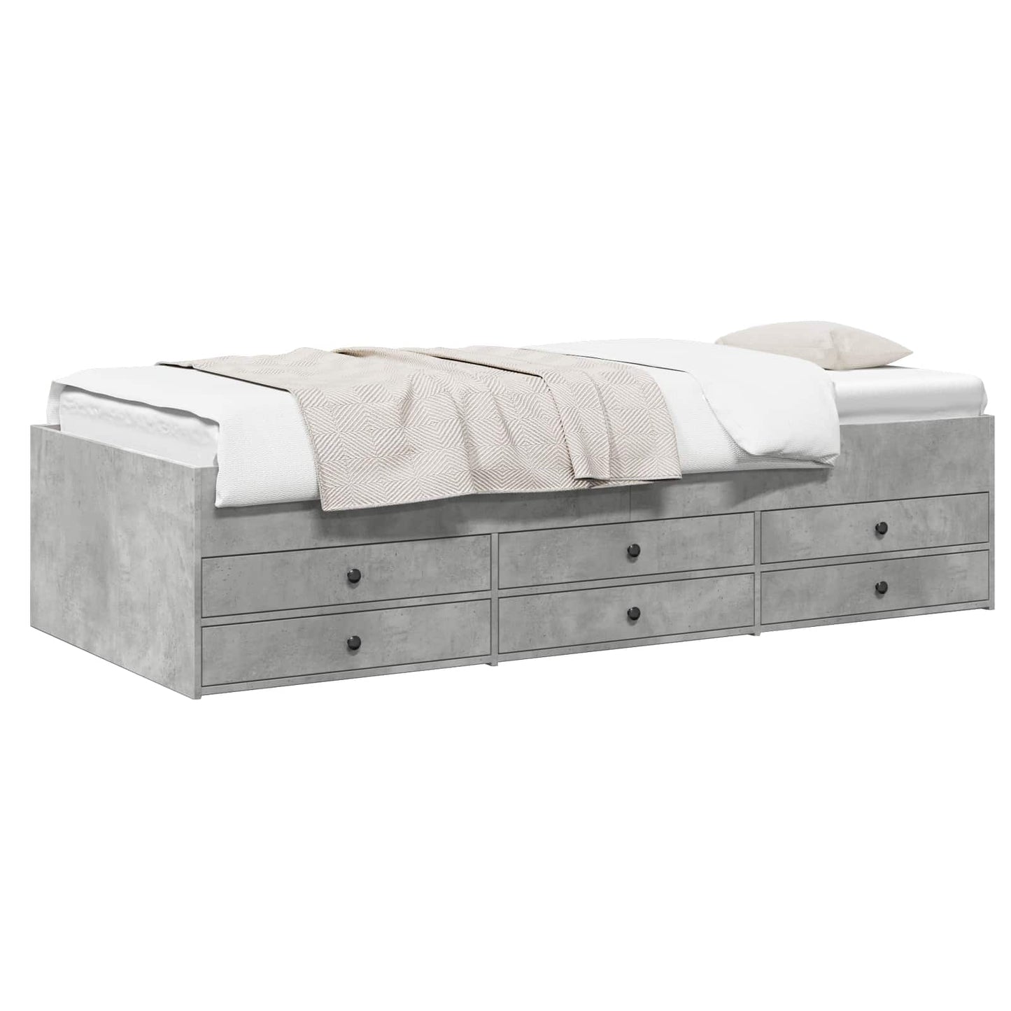 Telaio del letto con storage Grigio Cemento 80 x 200 cm | homemem39