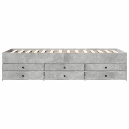 Telaio del letto con storage Grigio Cemento 80 x 200 cm | homemem39