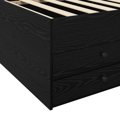 Telaio del letto con storage Rovere Nero 80 x 200 cm | homemem39
