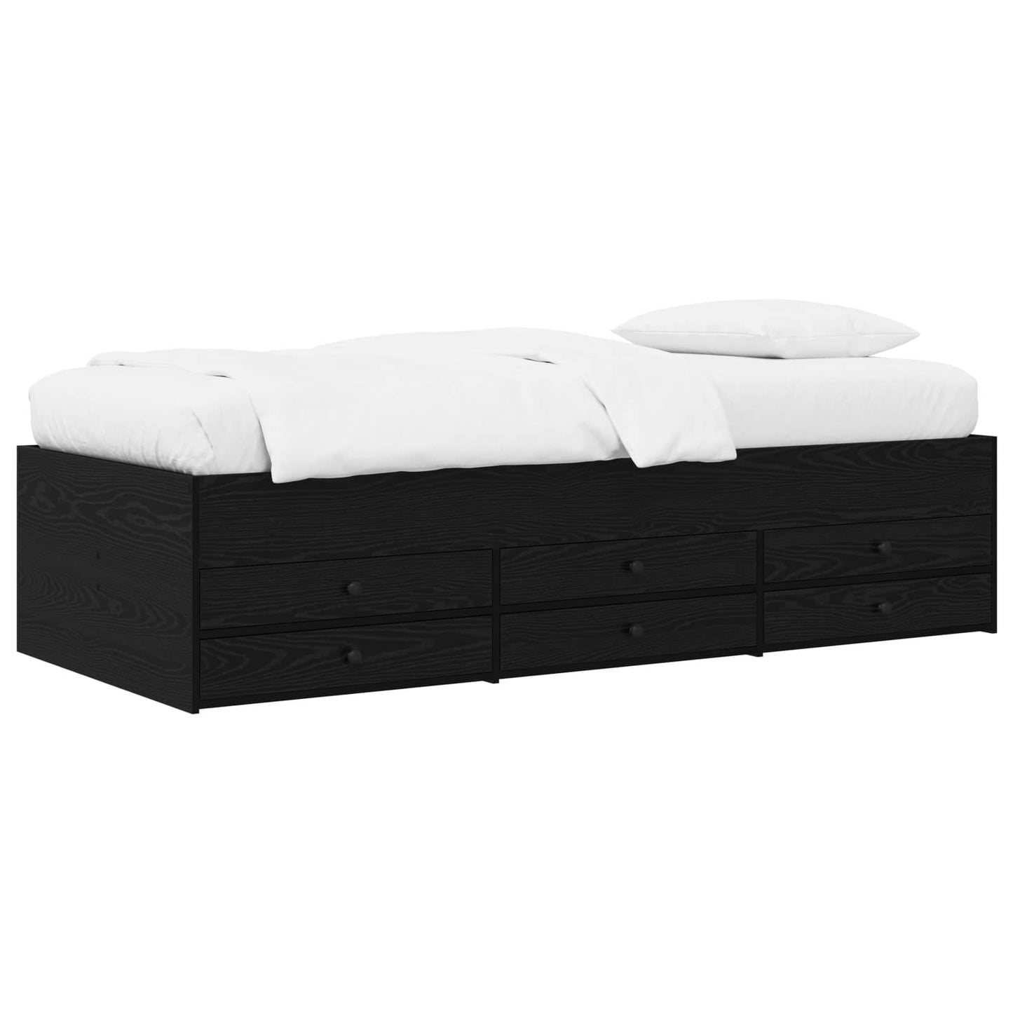 Telaio del letto con storage Rovere Nero 80 x 200 cm | homemem39