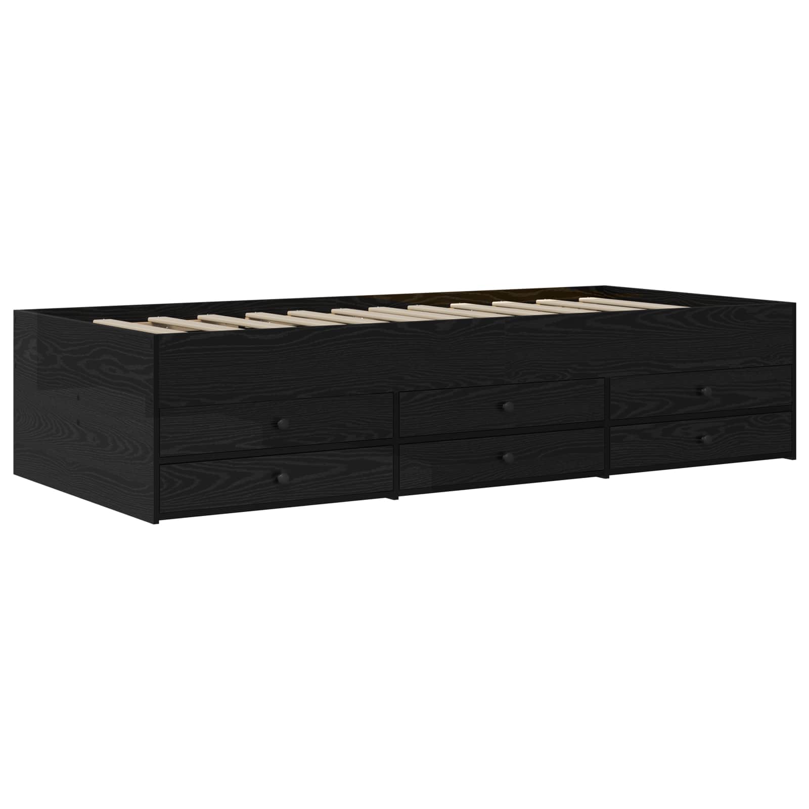 Telaio del letto con storage Rovere Nero 80 x 200 cm | homemem39