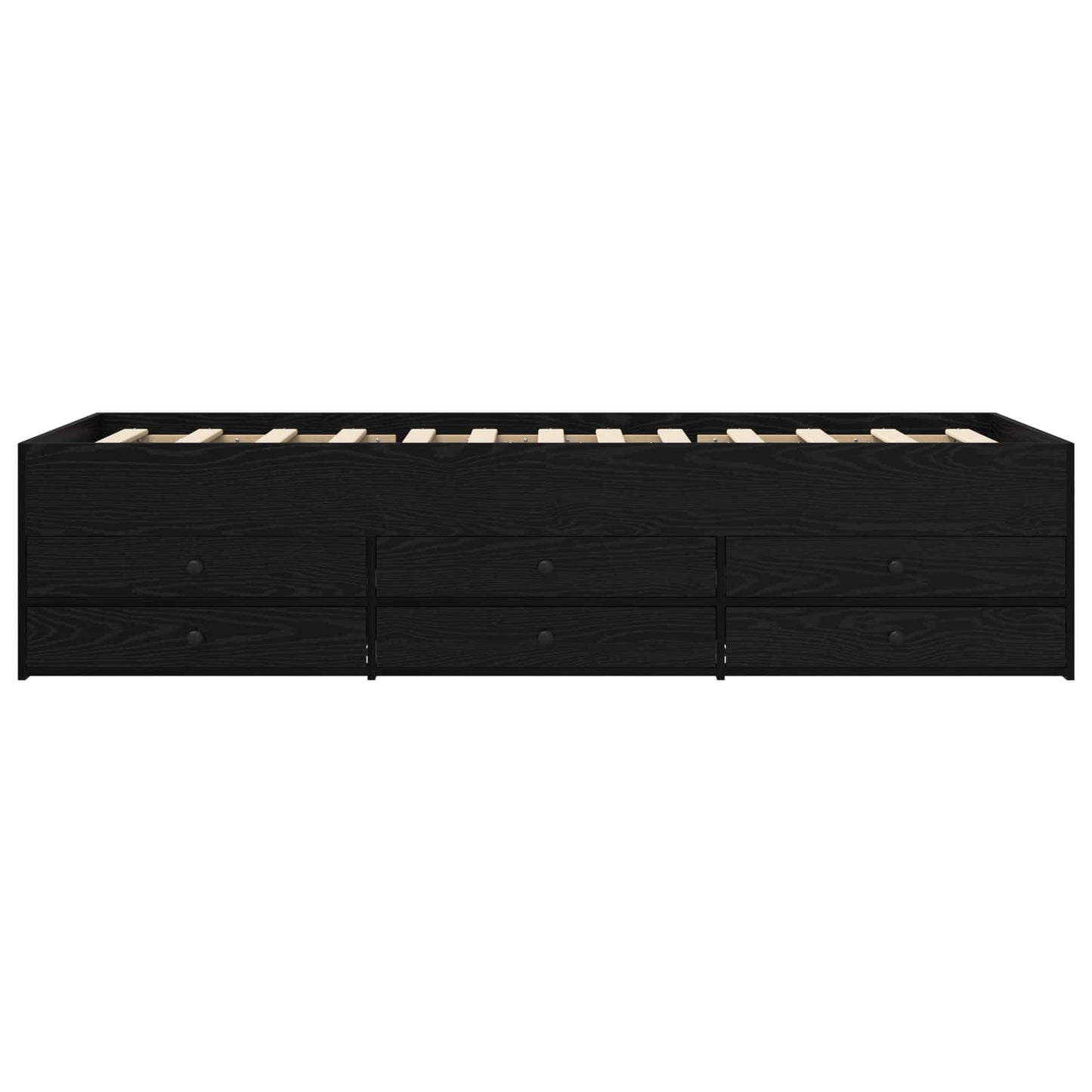 Telaio del letto con storage Rovere Nero 80 x 200 cm | homemem39
