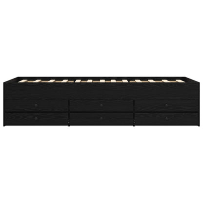 Telaio del letto con storage Rovere Nero 80 x 200 cm | homemem39