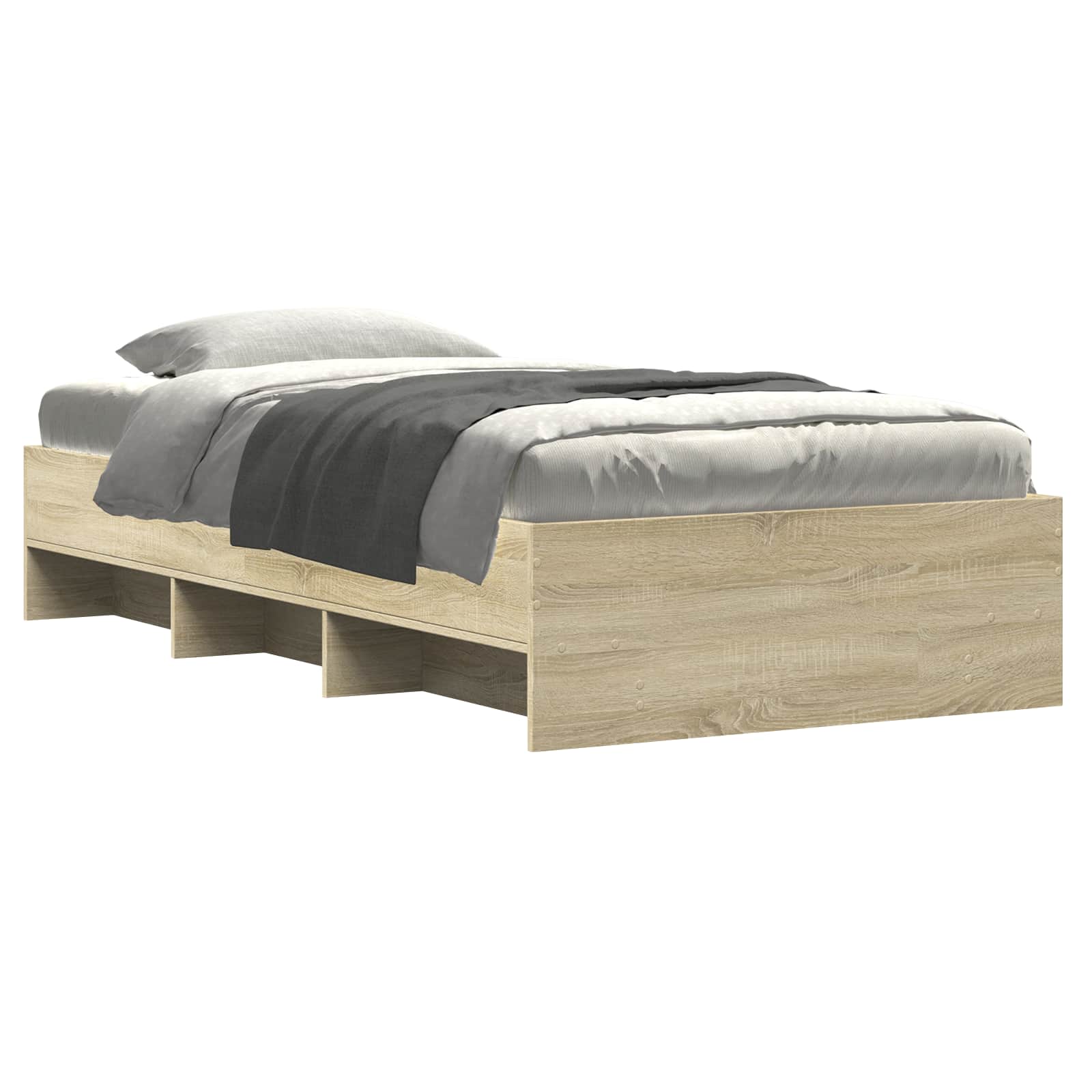 Struttura del letto con lo scaffale Rovere Sonoma 80 x 200 cm | homemem39