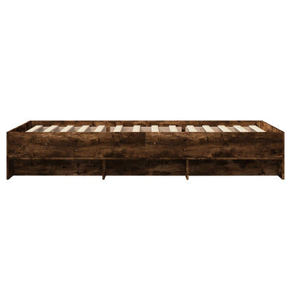 Struttura del letto con lo scaffale Rovere Fumo 80 x 200 cm | homemem39