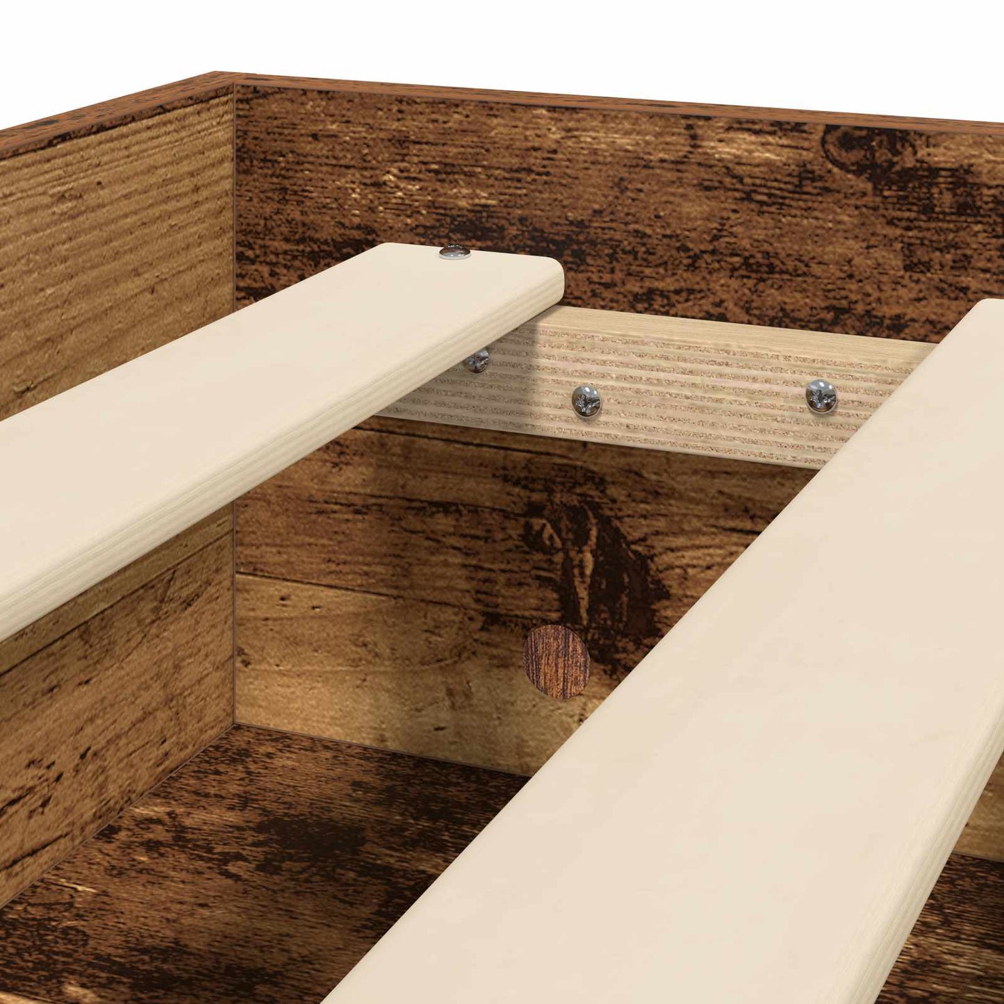Struttura del letto con lo scaffale Legno antico 80 x 200 cm | homemem39