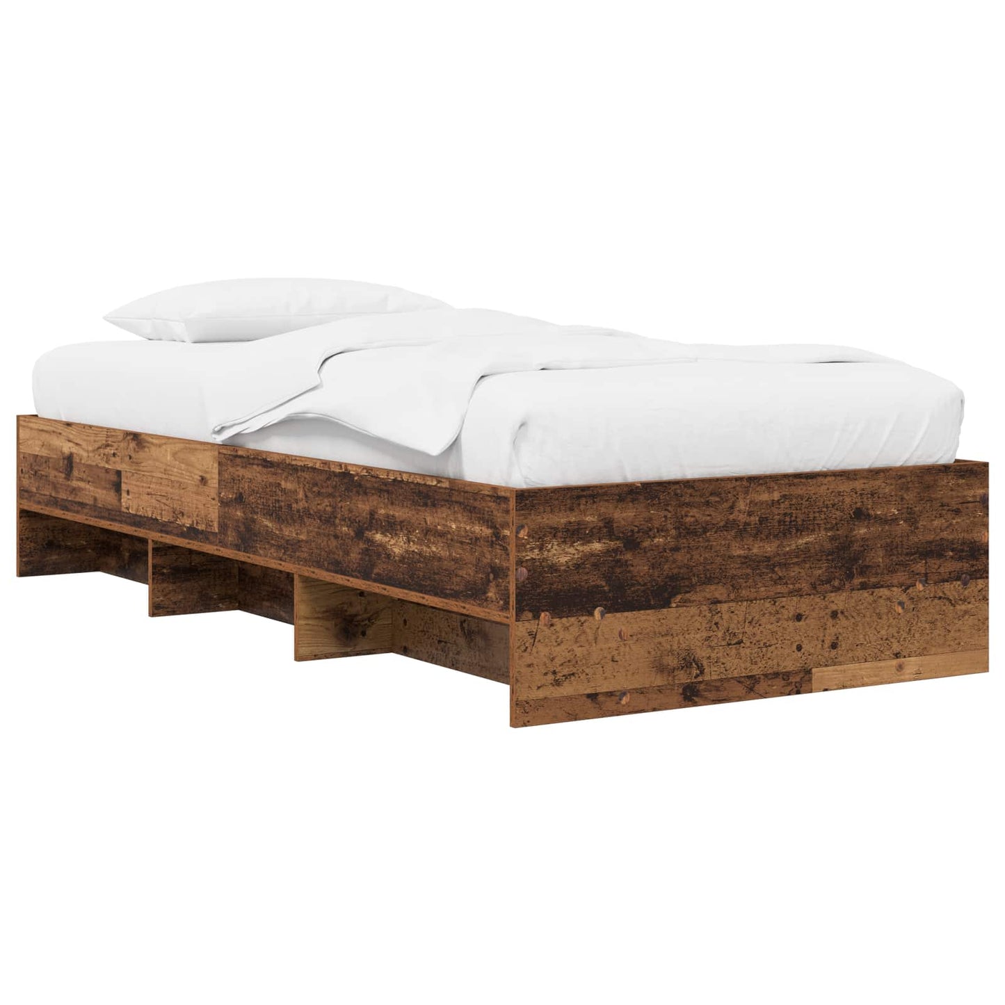Struttura del letto con lo scaffale Legno antico 80 x 200 cm | homemem39