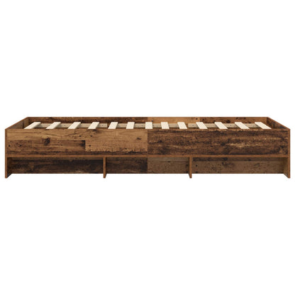 Struttura del letto con lo scaffale Legno antico 80 x 200 cm | homemem39