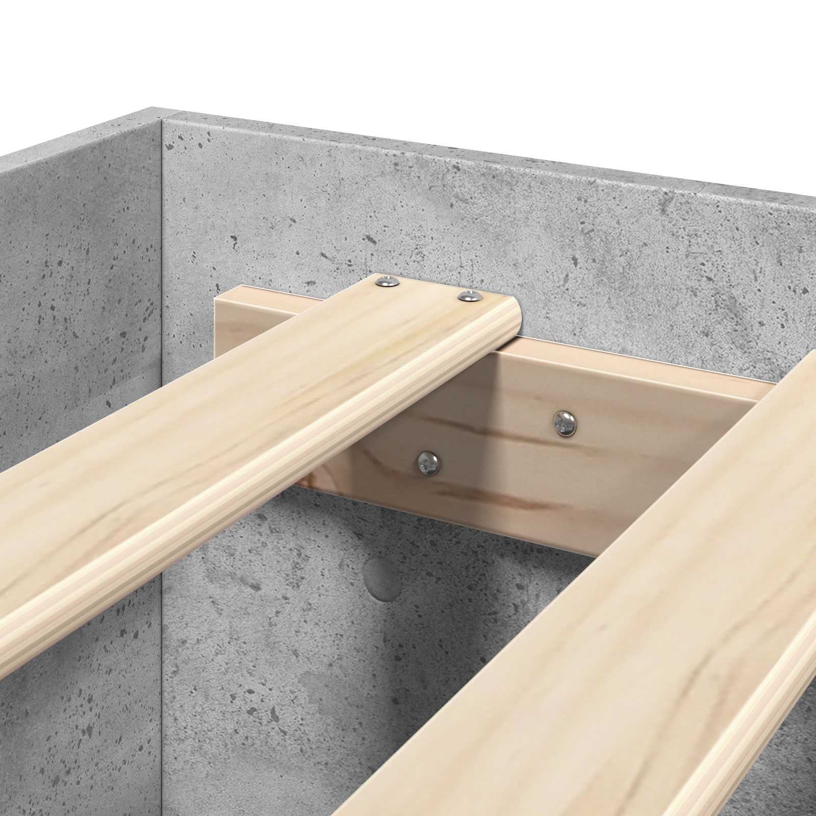 Struttura del letto con lo scaffale Grigio Cemento 80 x 200 cm | homemem39