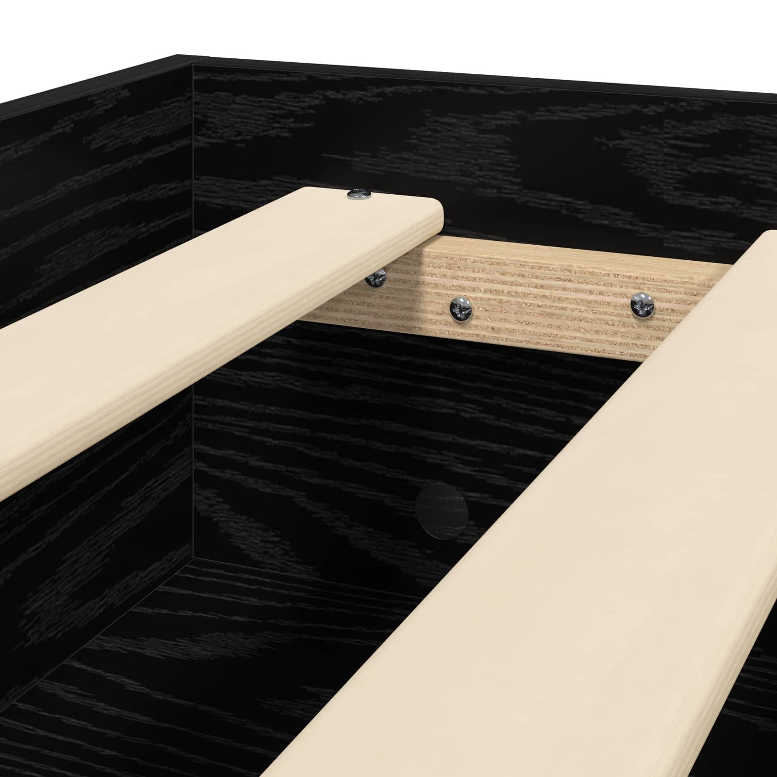 Struttura del letto con lo scaffale Rovere Nero 80 x 200 cm | homemem39