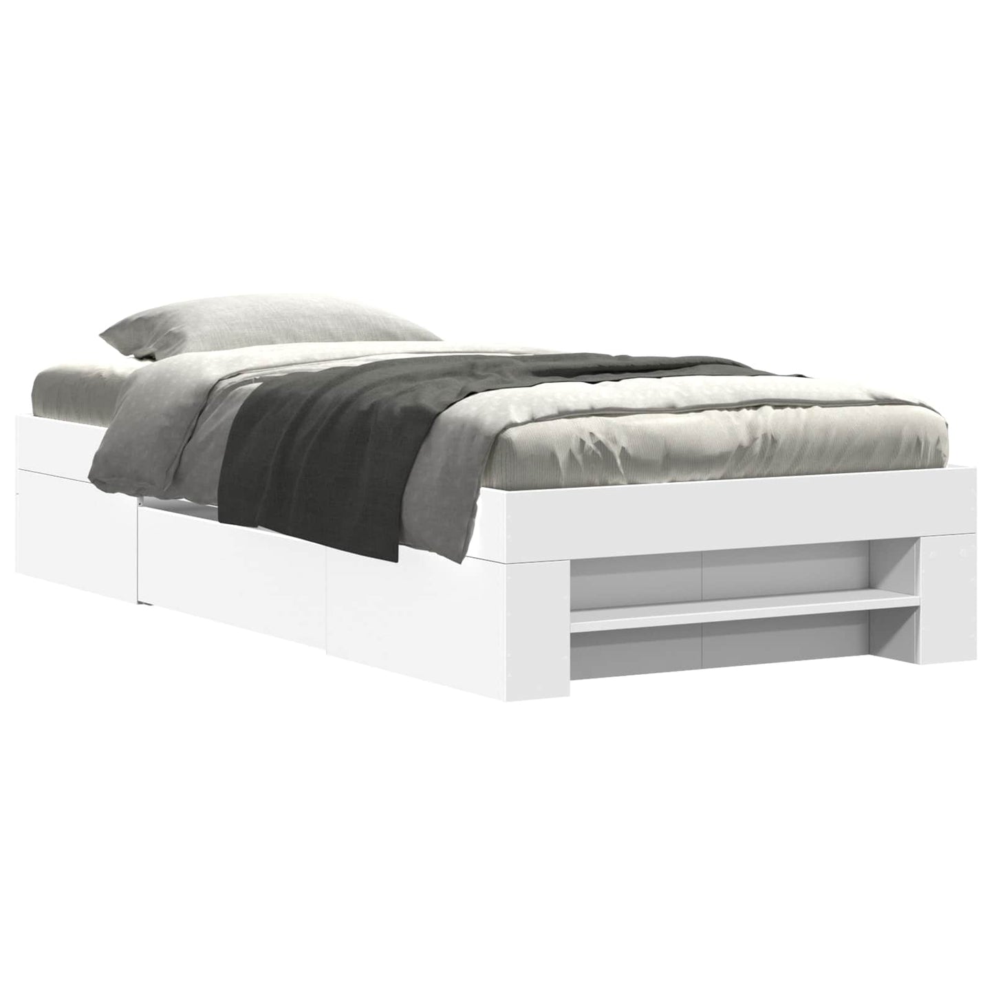 Telaio del letto con storage con cassetto Bianco 80 x 200 cm | homemem39