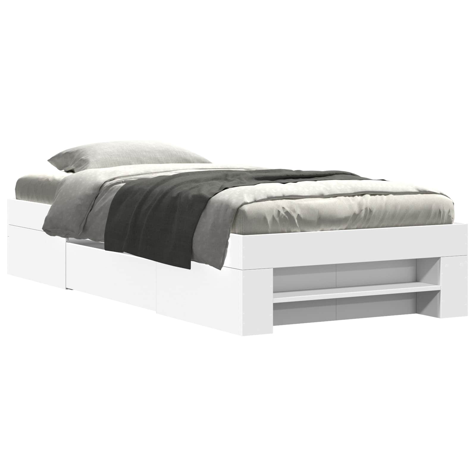 Telaio del letto con storage con cassetto Bianco 80 x 200 cm | homemem39