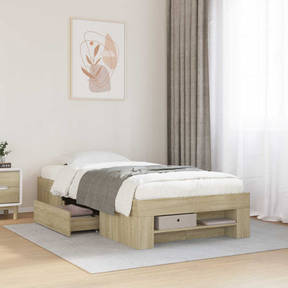 Telaio del letto con storage Rovere Sonoma 80 x 200 cm | homemem39
