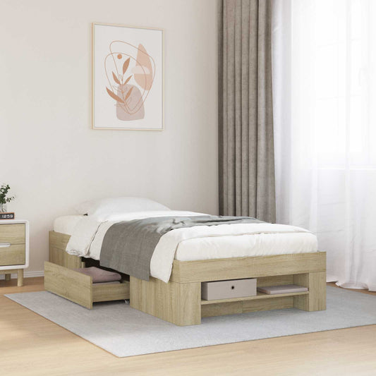 Telaio del letto con storage Rovere Sonoma 80 x 200 cm | homemem39