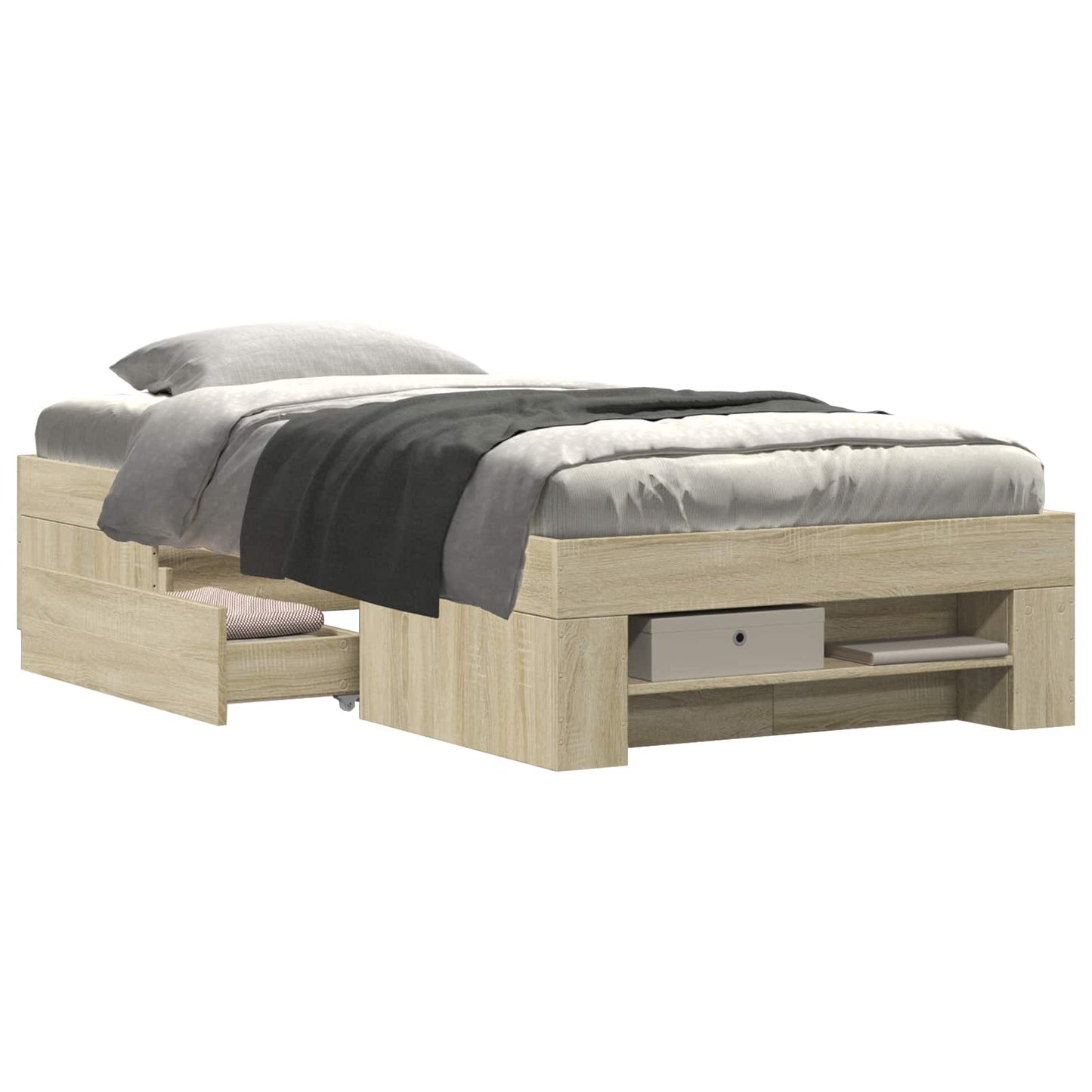 Telaio del letto con storage Rovere Sonoma 80 x 200 cm | homemem39