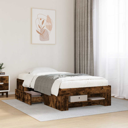 Telaio del letto con storage Rovere Fumo 80 x 200 cm | homemem39