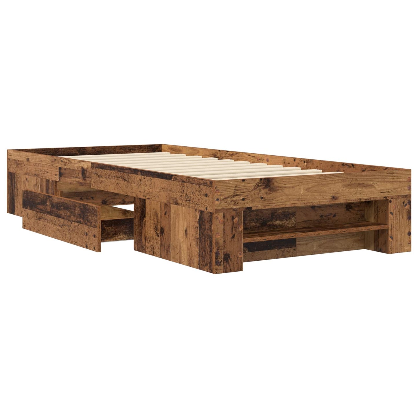 Telaio del letto con storage Legno antico 80 x 200 cm | homemem39