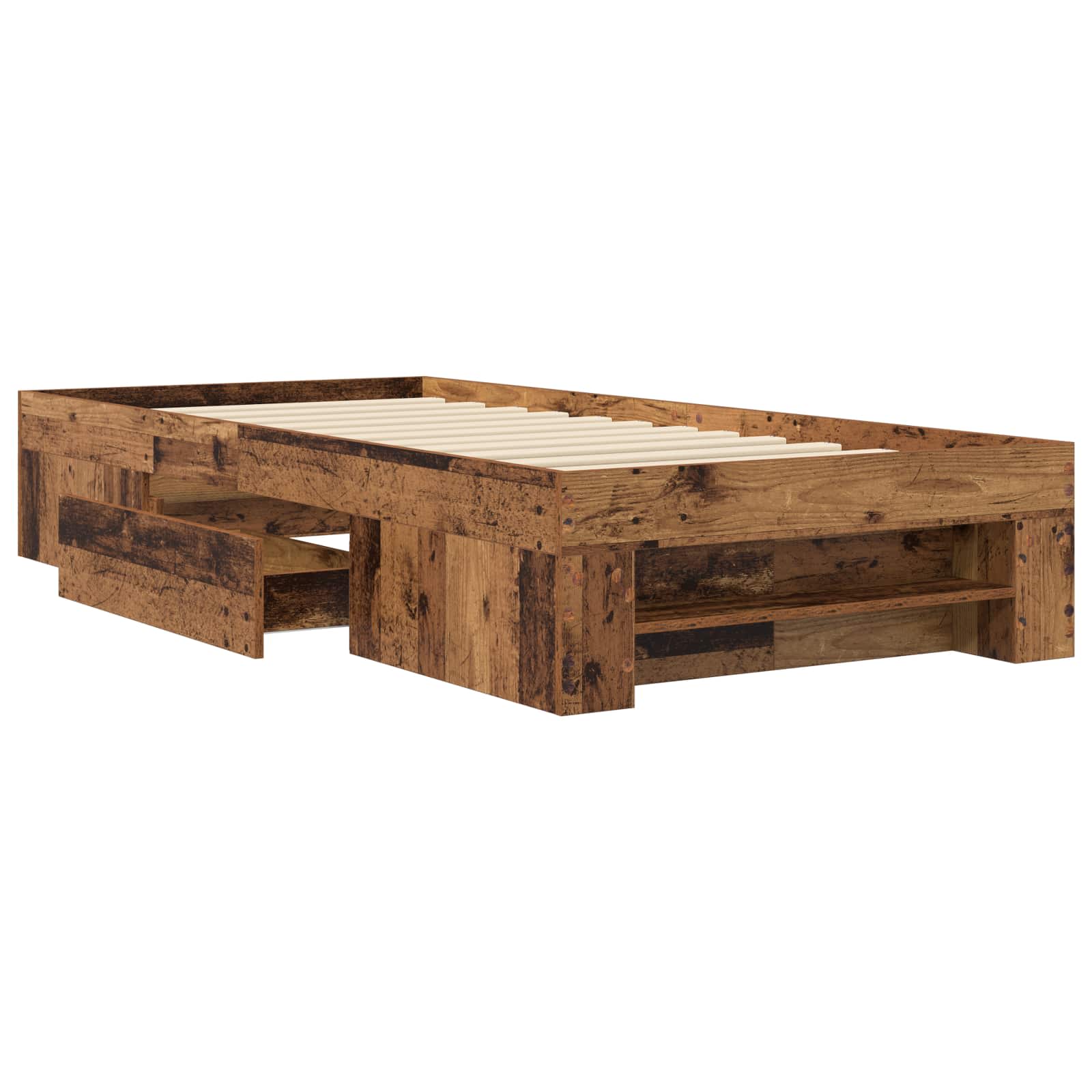 Telaio del letto con storage Legno antico 80 x 200 cm | homemem39