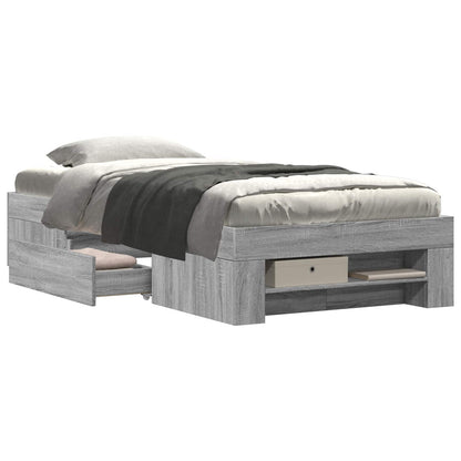 Telaio del letto con storage Sonoma grigio 80 x 200 cm | homemem39