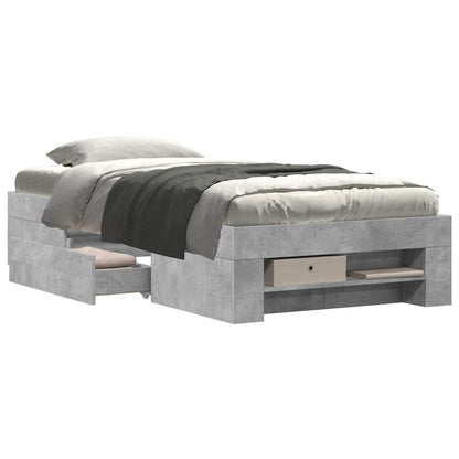 Telaio del letto con storage Grigio Cemento 80 x 200 cm | homemem39