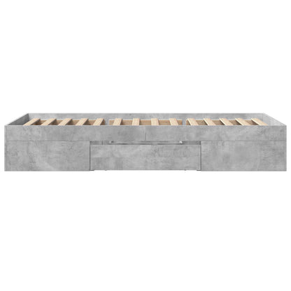 Telaio del letto con storage Grigio Cemento 80 x 200 cm | homemem39